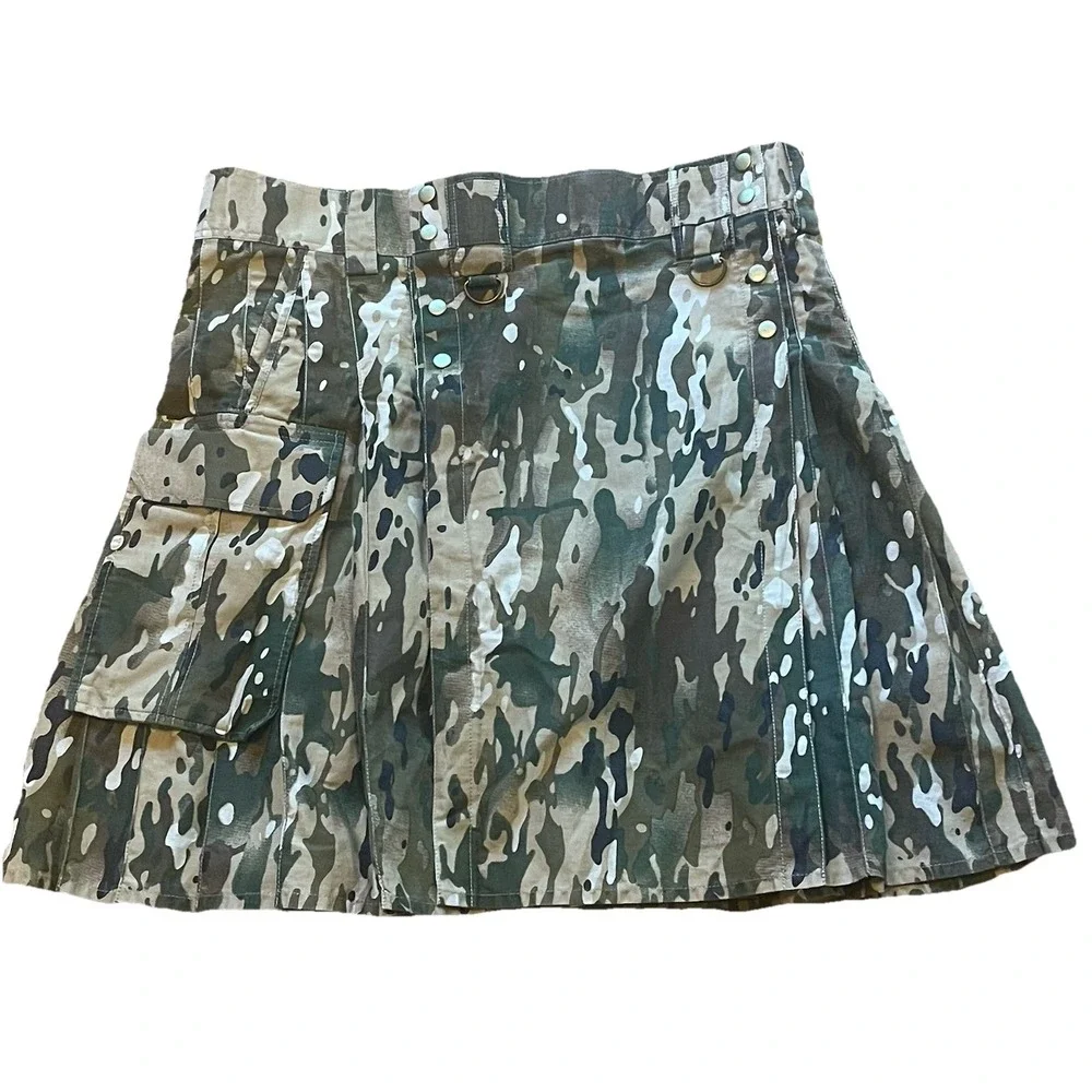 Tactical Utility Kilt Mens 40 Waist Camo Cargo Pockets Heavy Cotton Festival